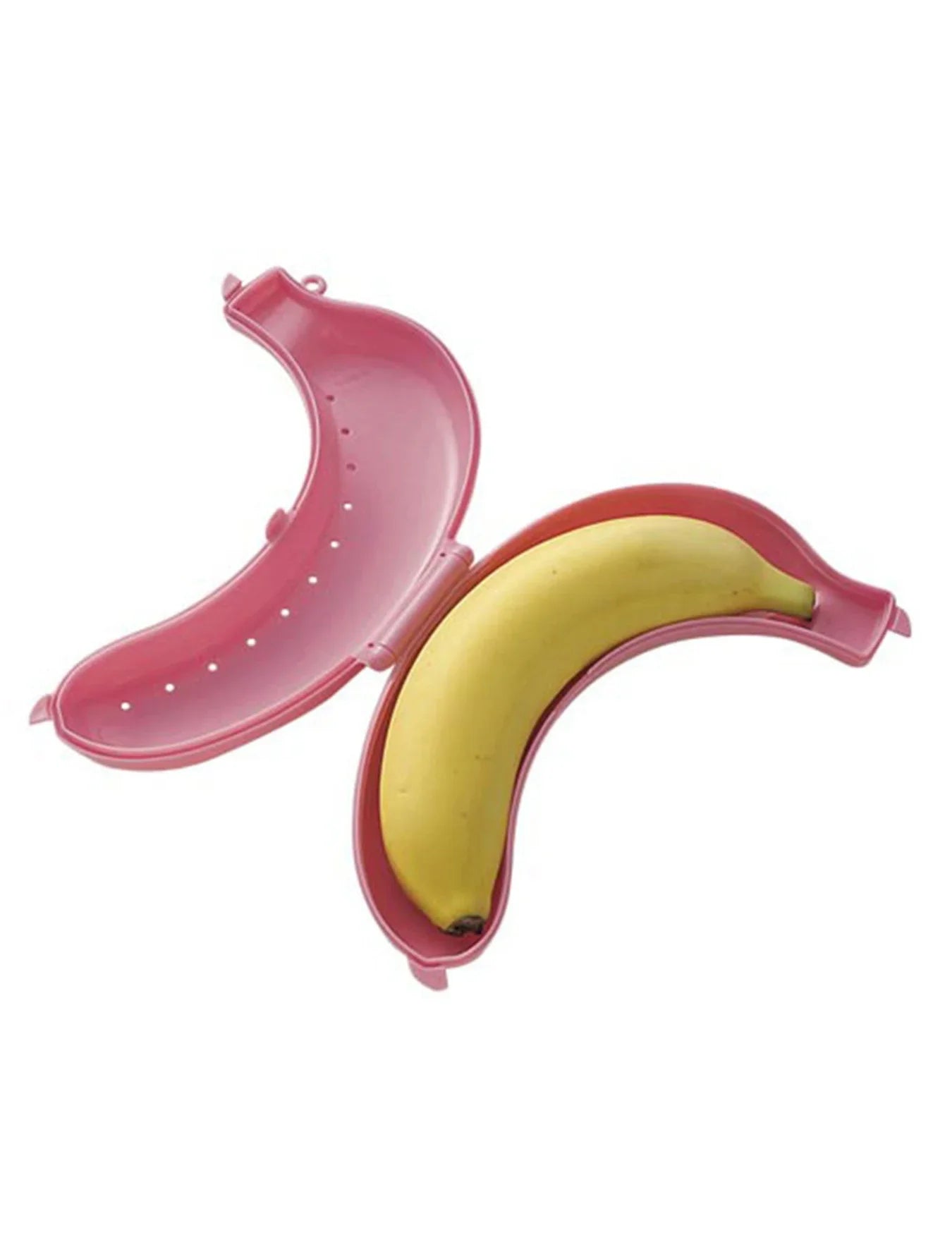 Three colors travel outdoor portable banana box fruit storage box plastic banana shape banana protective case