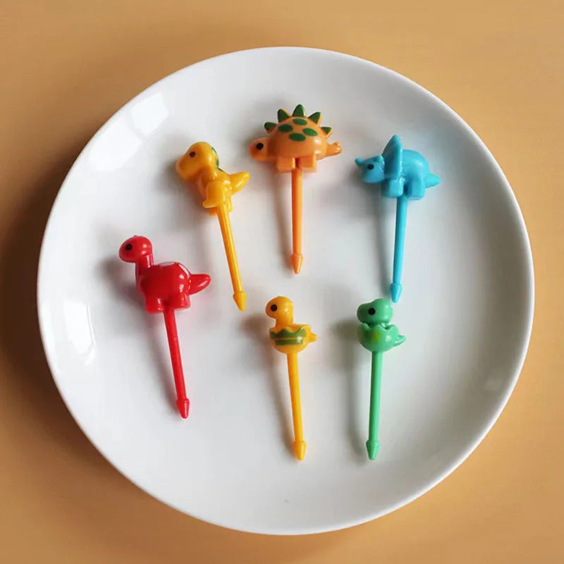 Animal Fruit Fork Food Grade Plastic Mini Cartoon Kids Cake Fruit Toothpick Bento Lunch Bento Accessories Party Decoration