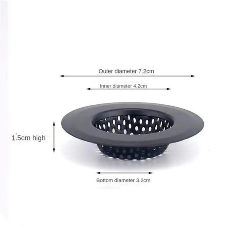 Stainless Steel Sink Strainer Black Anti Clog Mesh Trap Hair Clean Up With Handle Drain Filter Kitchen Bathroom Accessories