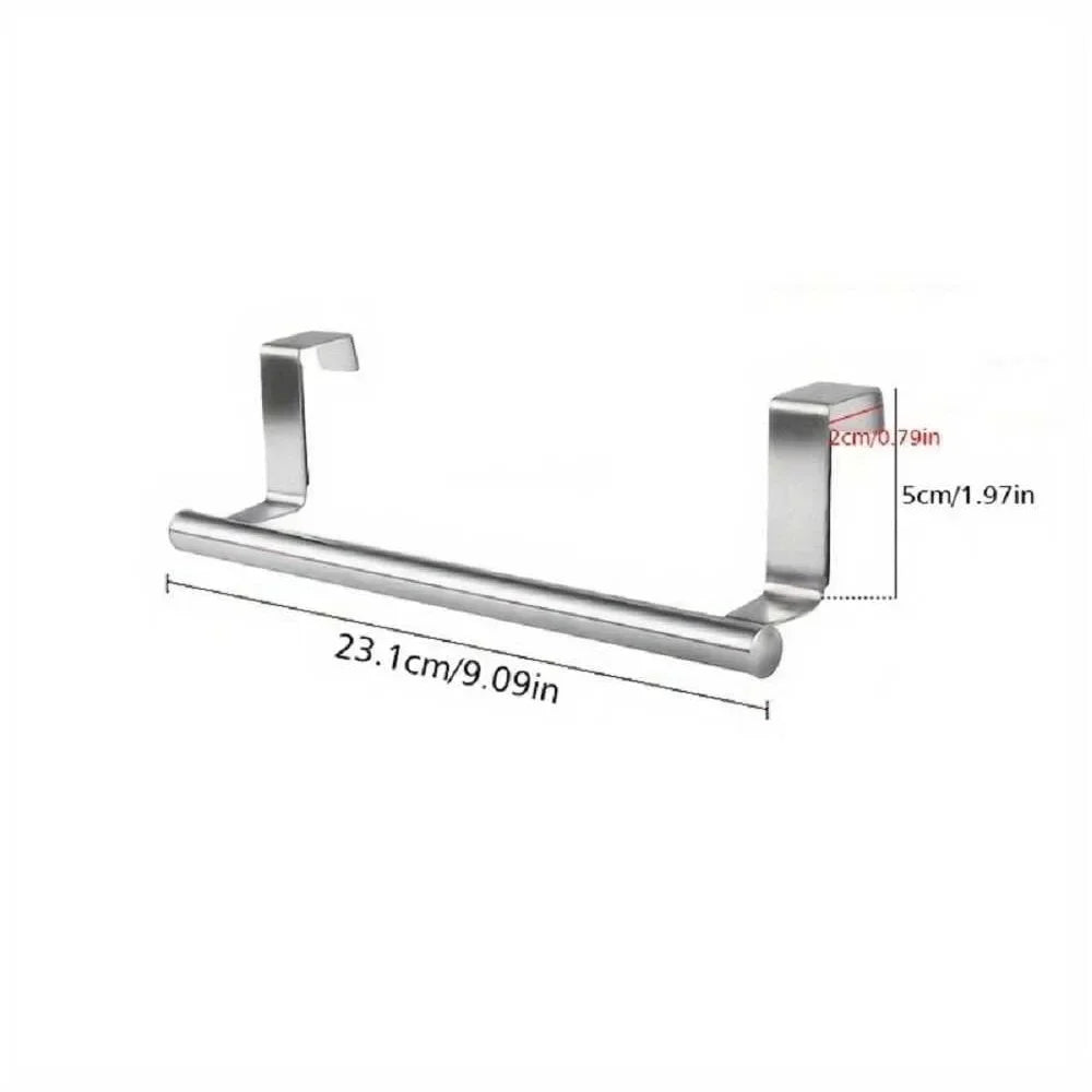 Towel Rack Over Door Towel Bar Hanging Holder Stainless Steel Bathroom Kitchen Cabinet Towel Rag Rack Shelf Hanger