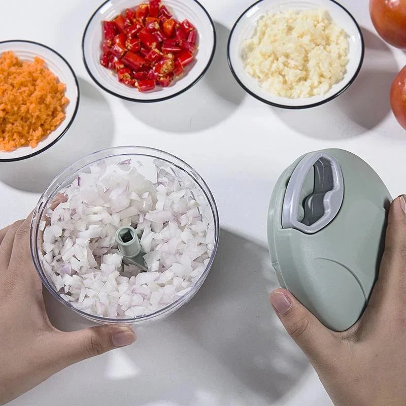 900ML Hand Chopper Manual Rope Food Processor Silcer Shredder Salad Maker Garlic Onion Cutter Kitchen Tool Accessories