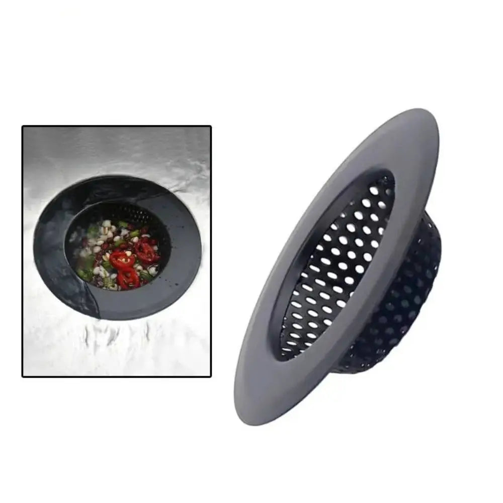 Stainless Steel Sink Strainer Black Anti Clog Mesh Trap Hair Clean Up With Handle Drain Filter Kitchen Bathroom Accessories