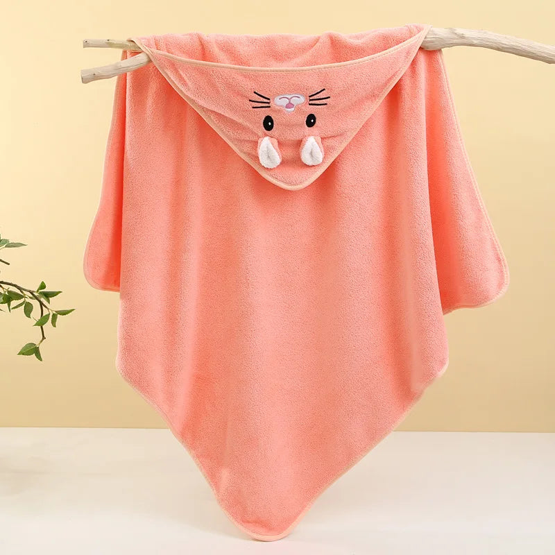 Cute Bath Towel for Baby Soft Absorbent Towel Newborn Swaddle Wrap Baby Blankets for Girls Boys