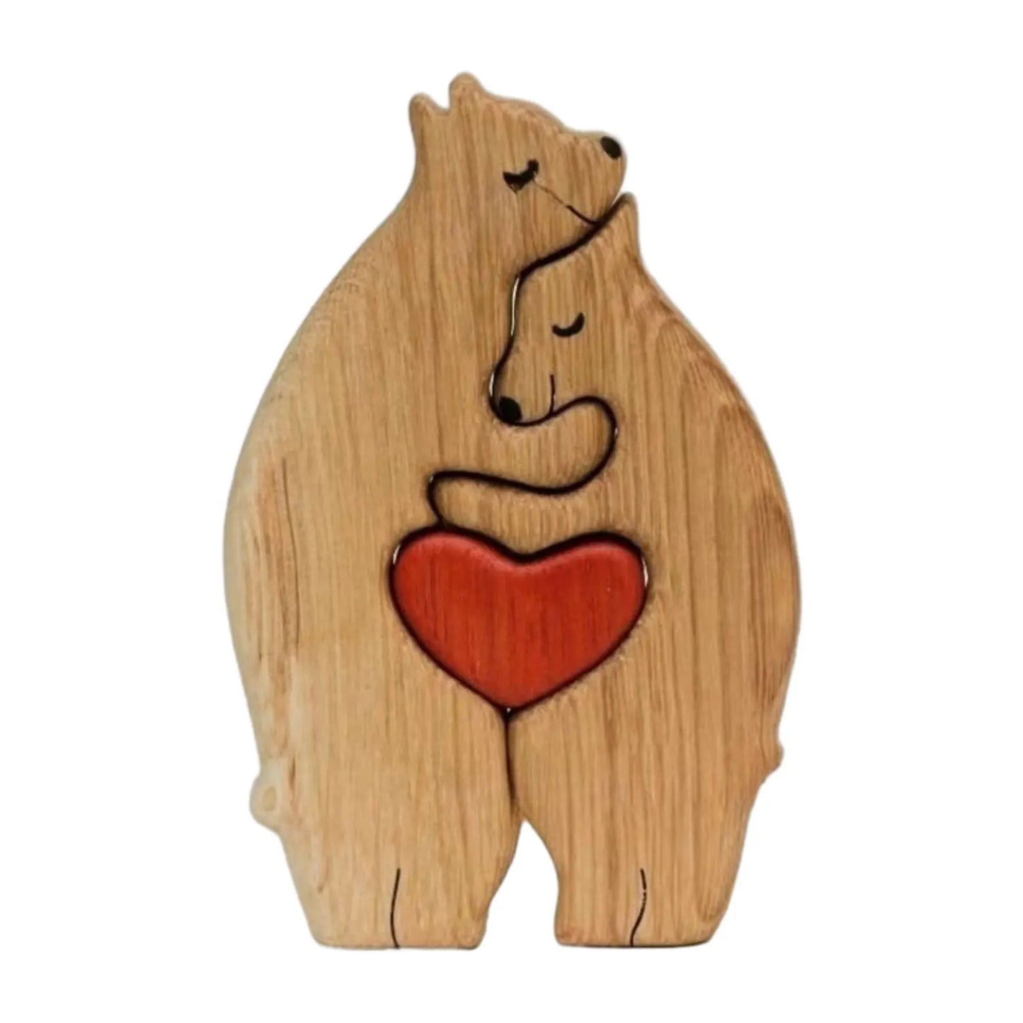 Bear Family Theme Wooden Art Puzzle Wooden Sculpture DIY Cute Family Member of Bears Puzzle Home Desktop Decor Mothers Day Gift