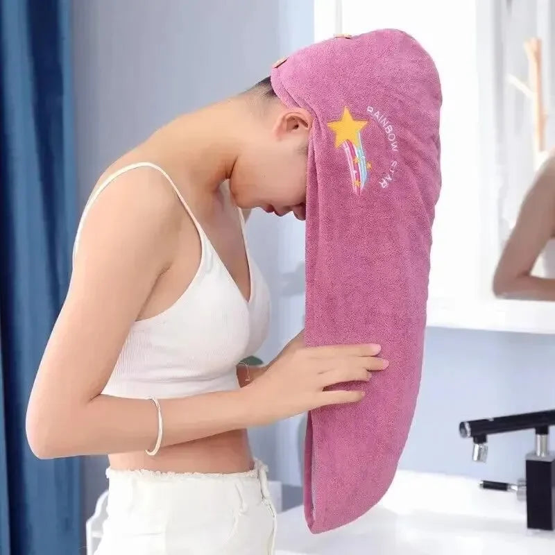 1pc Quickly Dry Hair Hat Super Absorbent Soft Bathroom Women Head Towels Girls Cute Hair Towel Hair Dry Wrap Bonnets